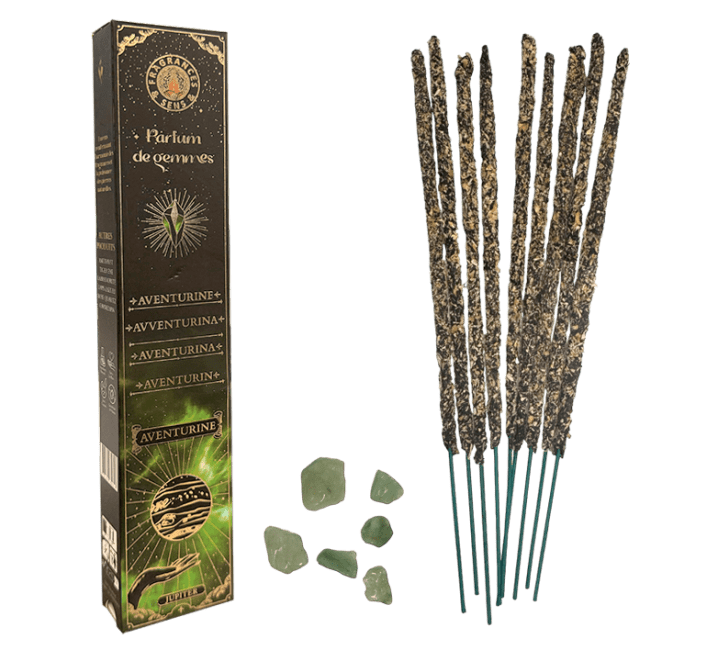 Encens Bâtonnets & Pierres Parfum de Gemmes - Aventurine Fragrances & Sens