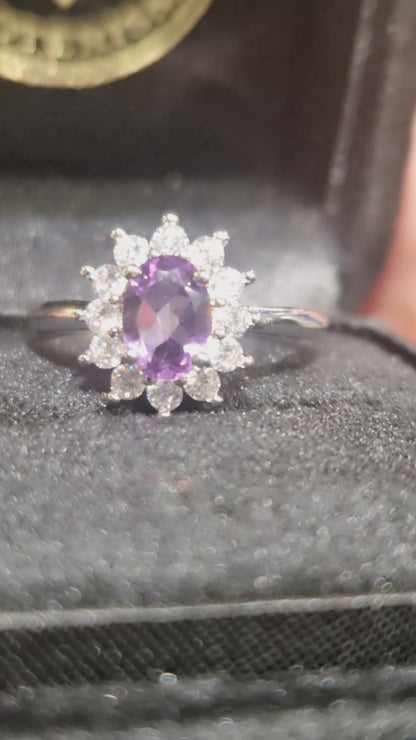 Améthyste Bague – Fleur de médiumnité